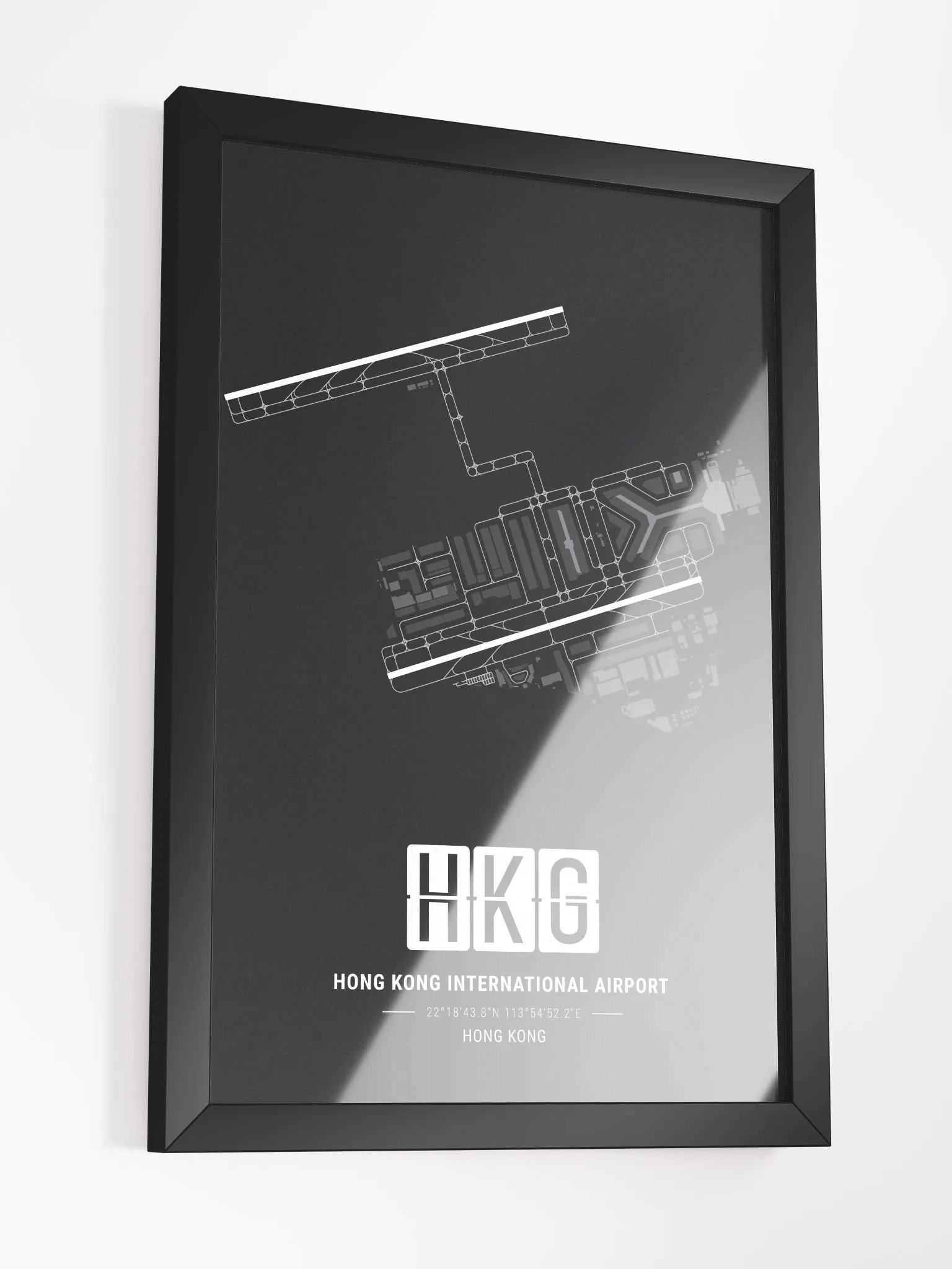 Framed Airport HKG Premium Map On Matt Paper product image (3)
