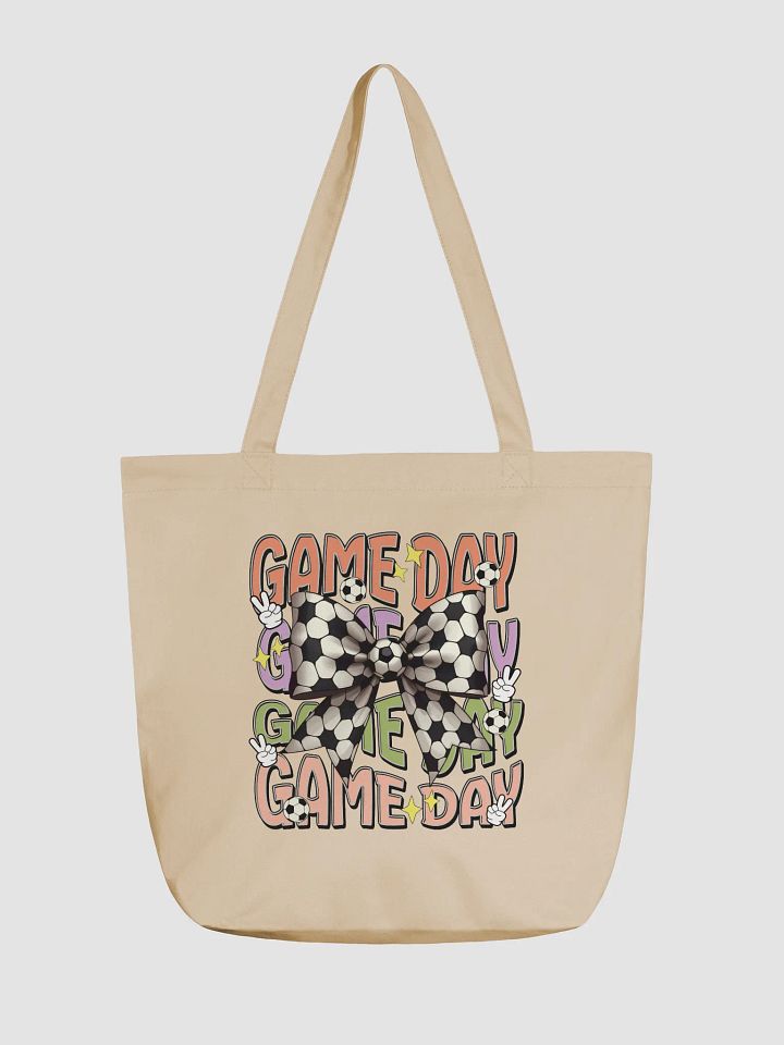 Game Day Bow Soccer Ball Tote Bag product image (5)