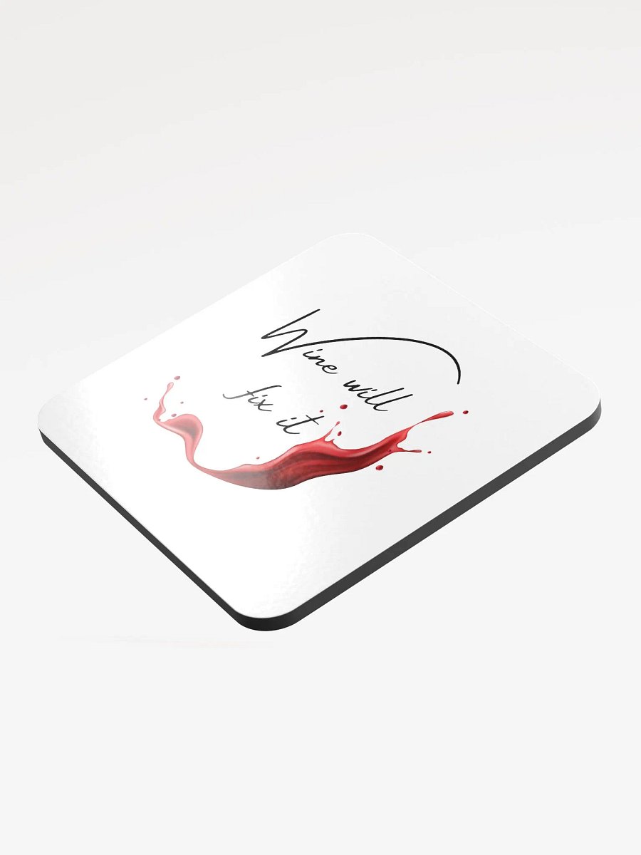 Wine will fix it Glossed Cork Coaster product image (3)