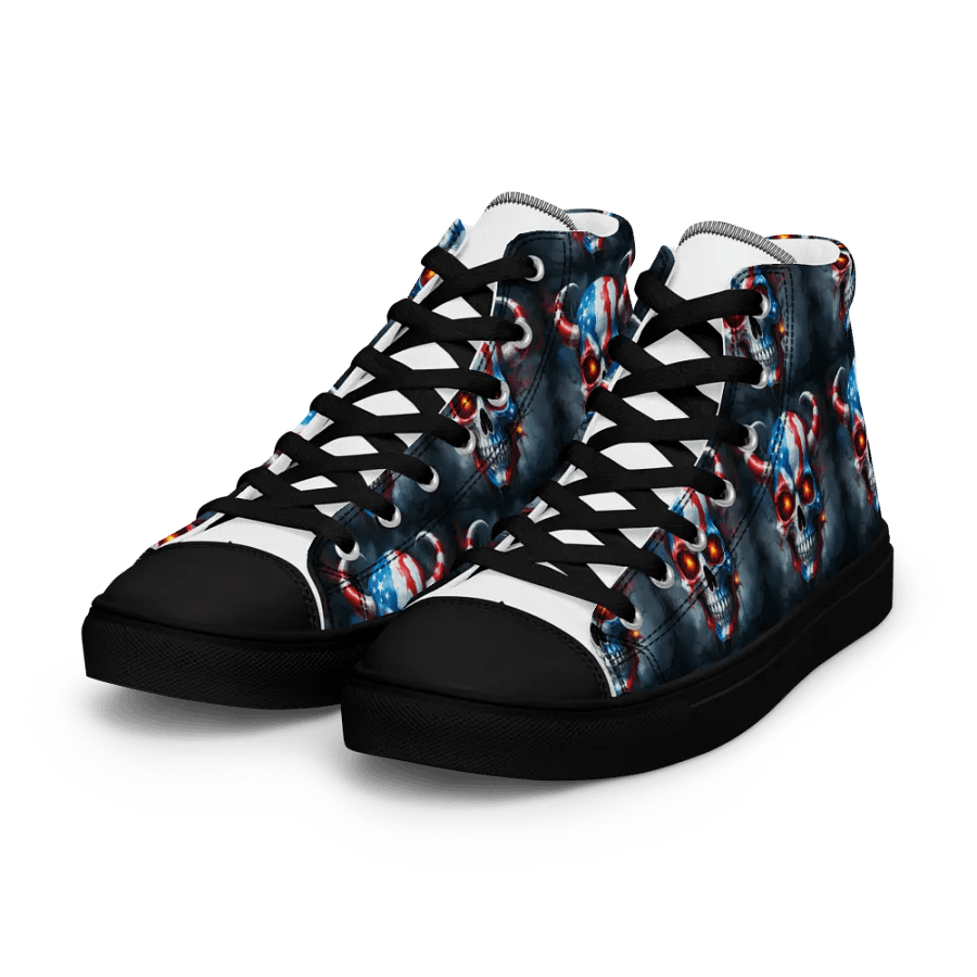 Patriotic Skulls High Top Canvas Shoes product image (7)