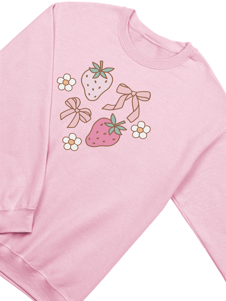 Coquette Strawberry Bow Crewneck Sweatshirt product image (1)