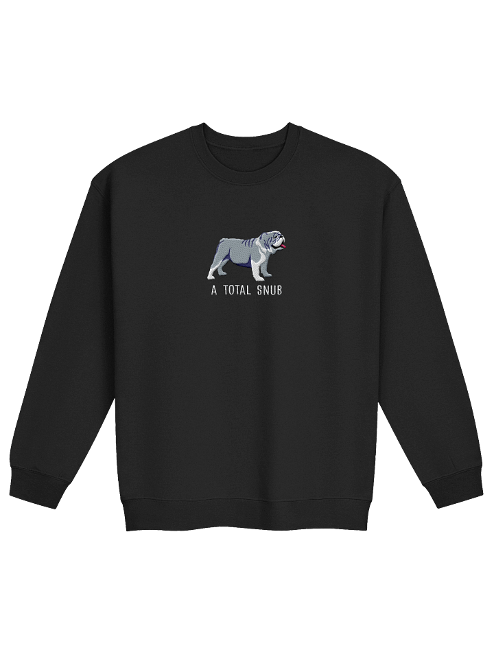 A Total Snub Sweatshirt (Embroidered) of an English Bulldog(Blue & White) product image (2)