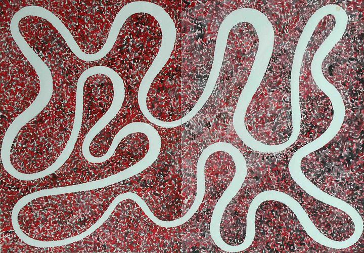 Black/Red Red/Black on Canvas (24" x 36") product image (1)