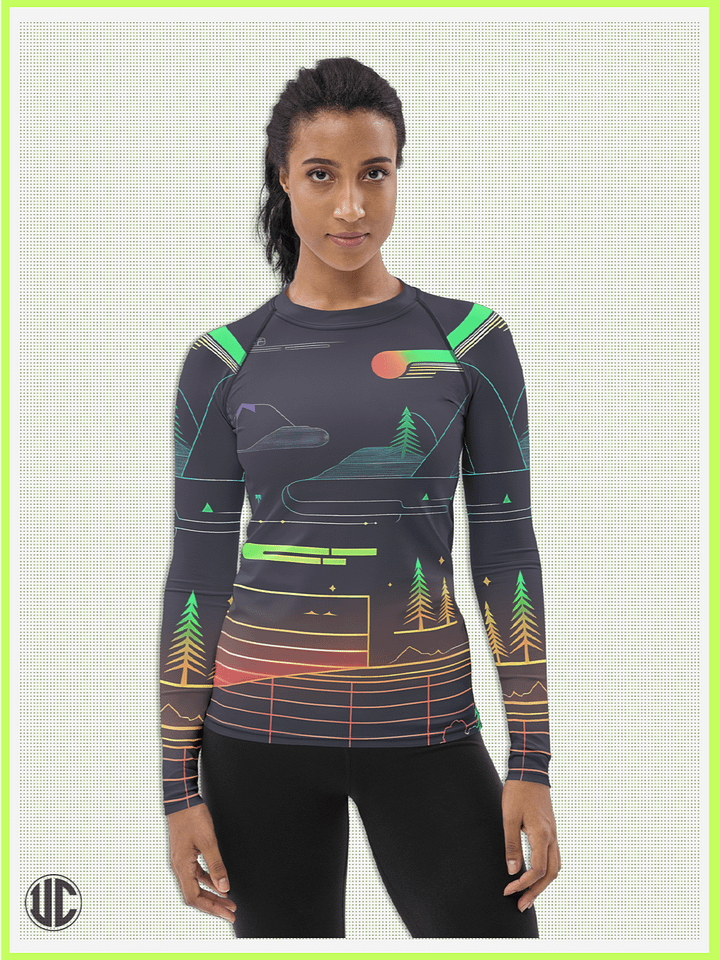 Neon Horizon – Women’s Rash Guard product image (1)