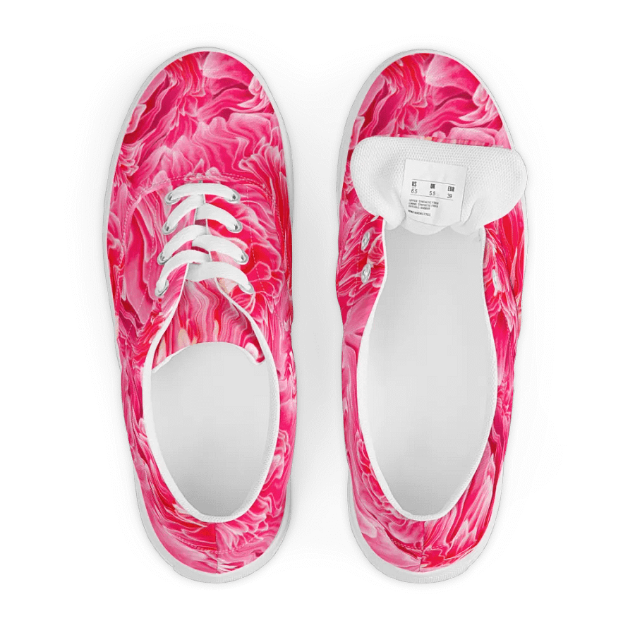 'Raspberry waves' Women's Lace-Up Canvas Shoes product image (7)