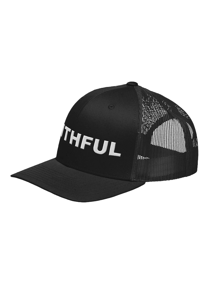 Faithful Embroidered Retro Trucker Baseball Cap. product image (2)