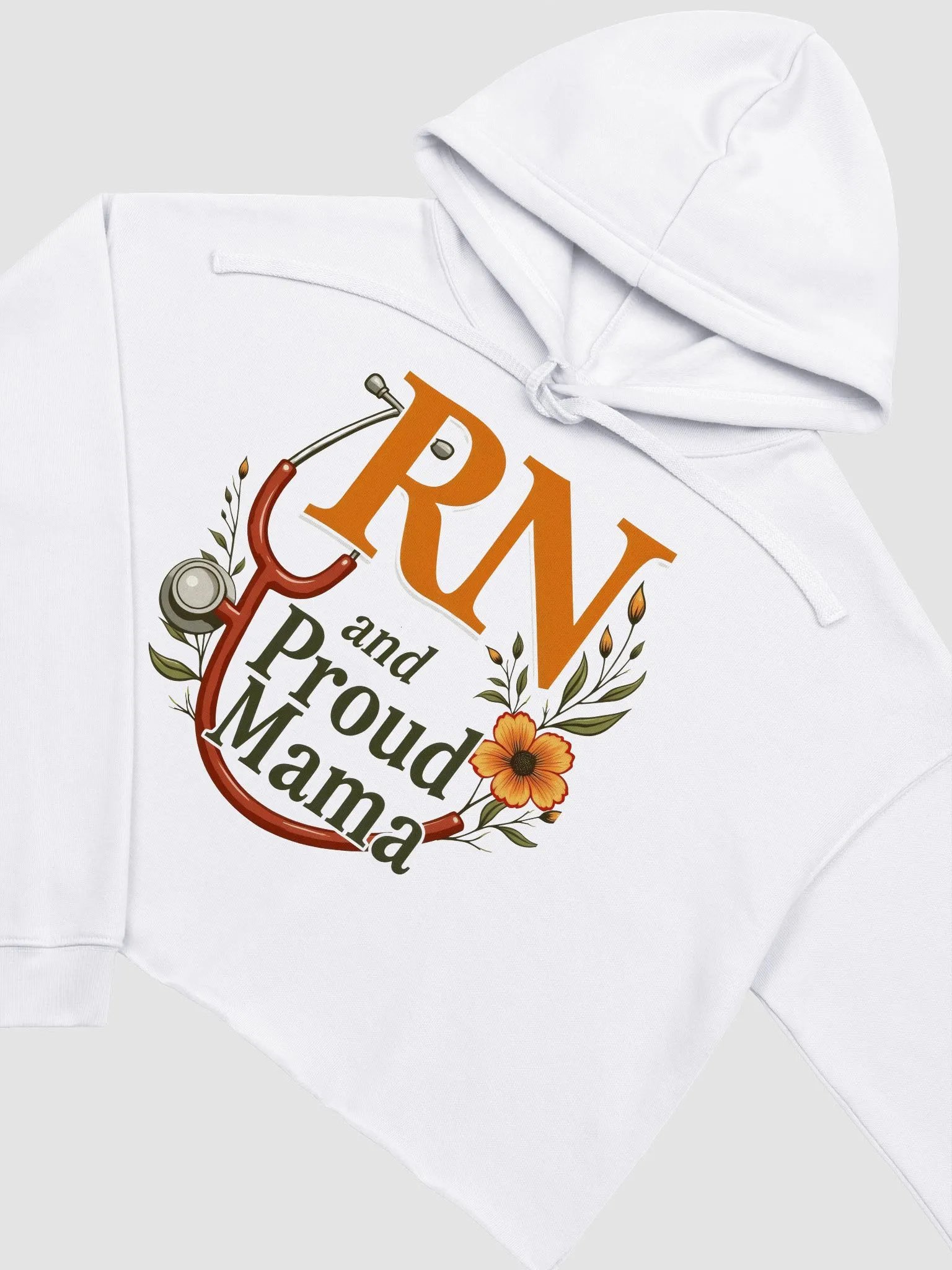 Proud Mama RN Floral Crop Hoodie product image (11)