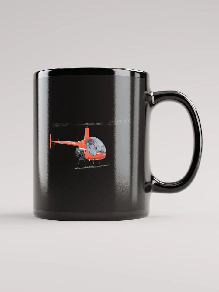 Robinson R22 Black Helicopter Cartoon Mug product image (1)