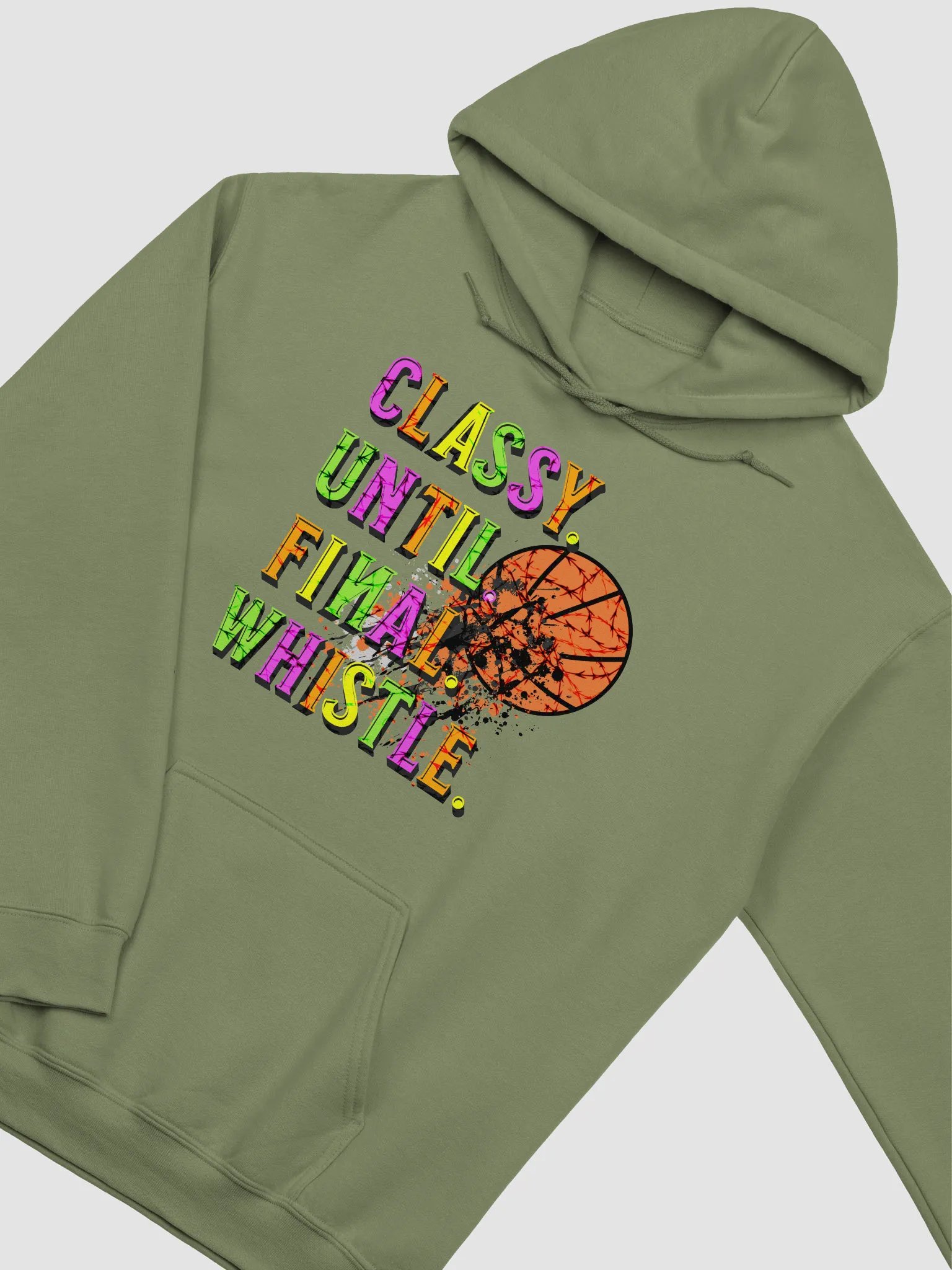 Classy Until Final Whistle Basketball Distressed Hoodie product image (10)