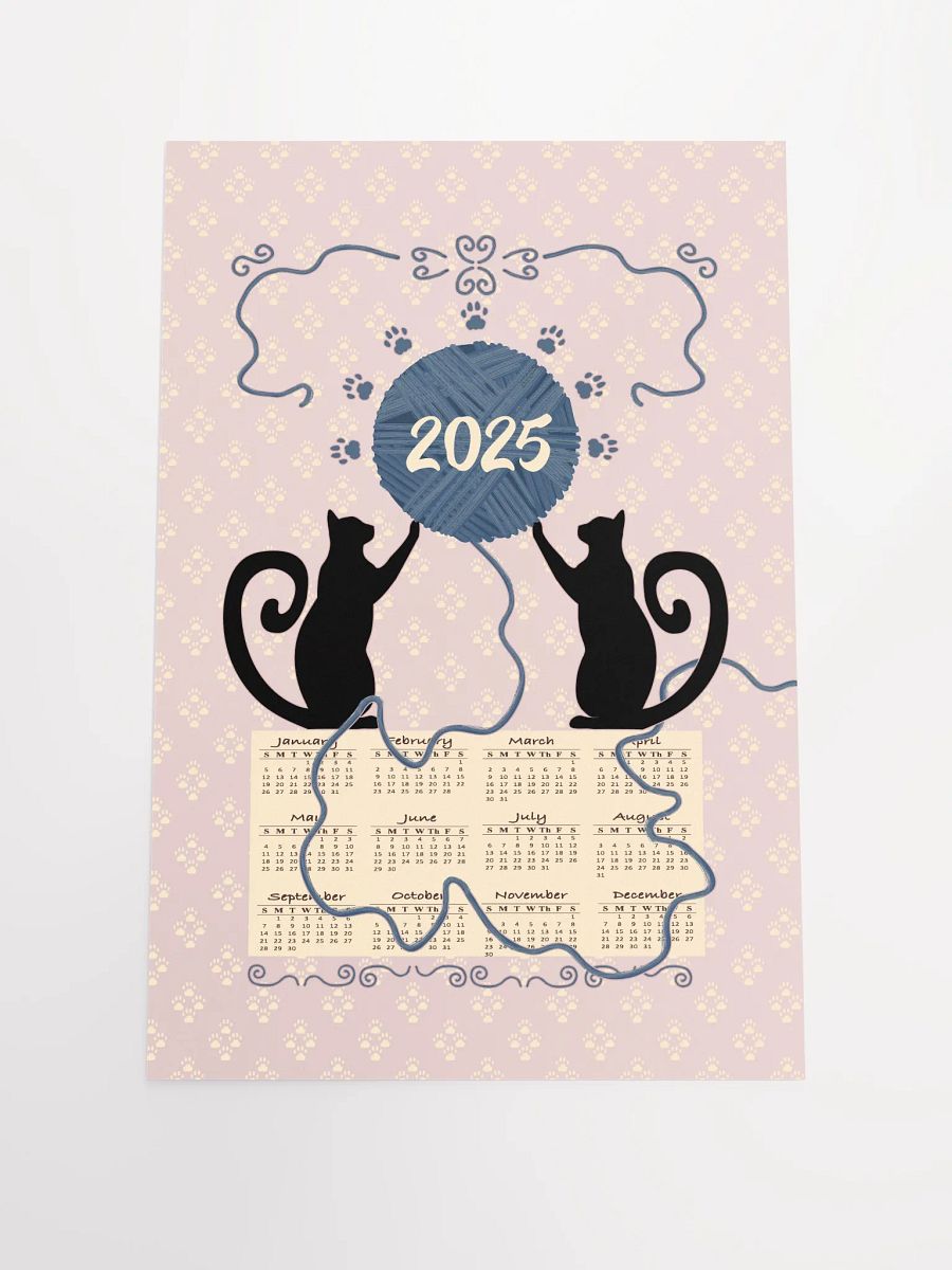 "Cat’s At Play" 2025 Calendar Poster – Mauve product image (1)