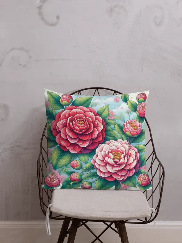 Blooming Bliss Premium Pillow | AI Design flower product image (1)