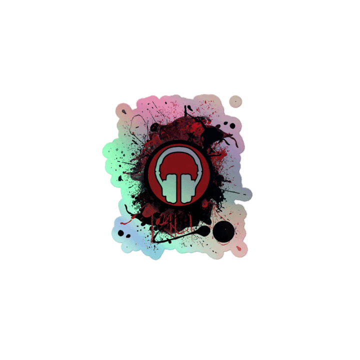 Paint Splat Headphones Holographic Sticker product image (1)