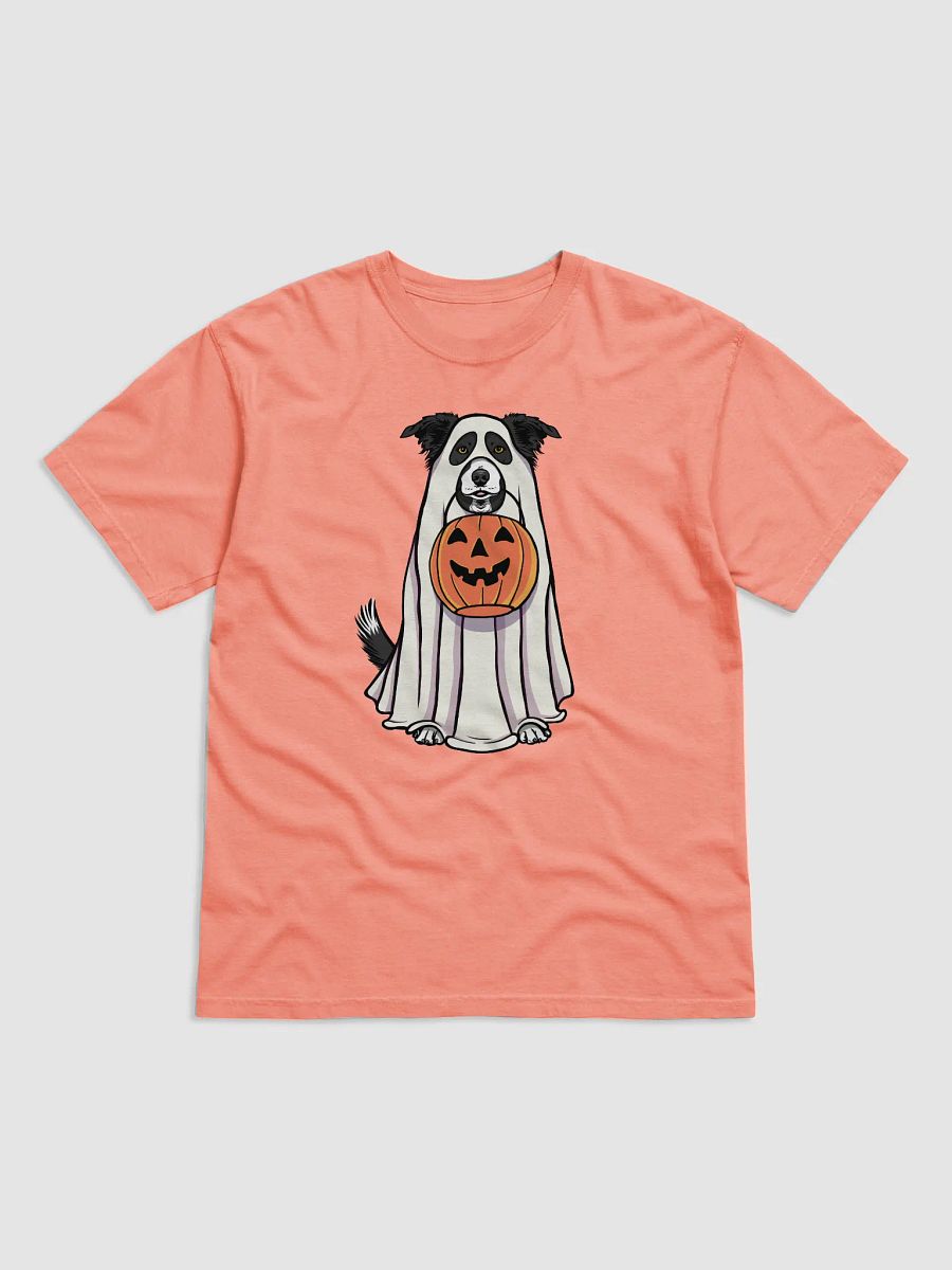 Funny Halloween Border Collie T-Shirt | Funny Border Collie Wearing a Ghost Costume and Holding a Pumpkin Basket product image (19)