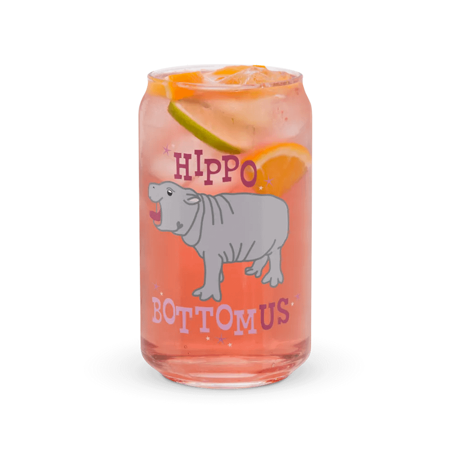 HippoBOTTOMus Glass Can | Funny Gay Art product image (4)