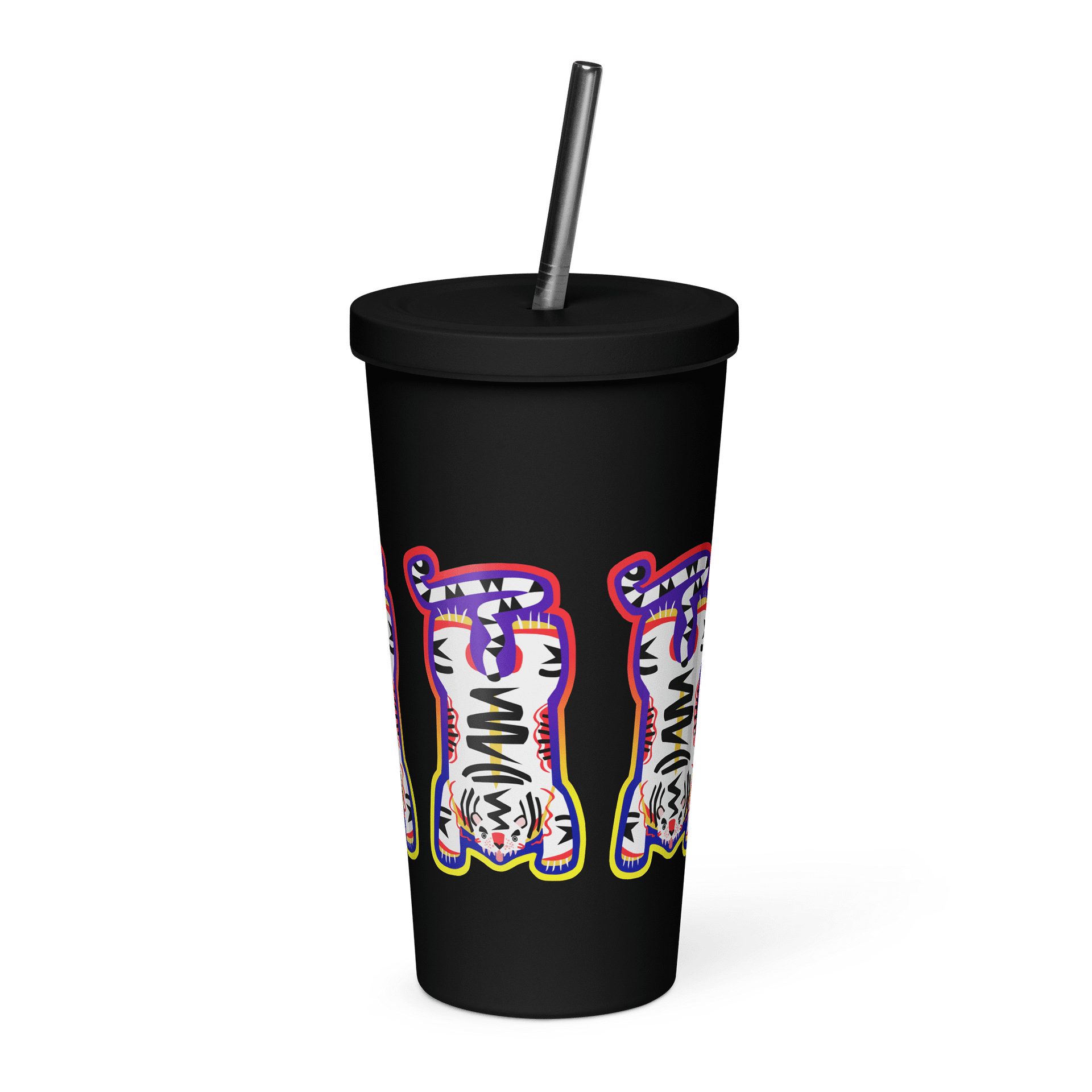 White and Purple Tiger - Tumbler in Black product image (2)