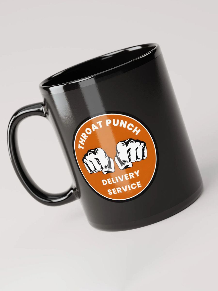 Throat Punch Delivery Service Logo Black Glossy Mug product image (3)
