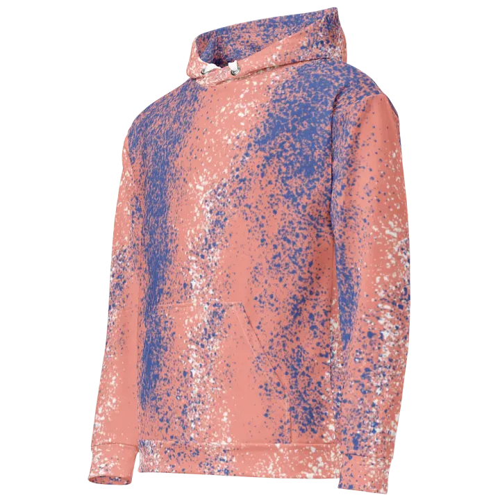 Coral & Blue Speckled Hoodie – Soft, Sporty & Eco-Friendly product image (2)