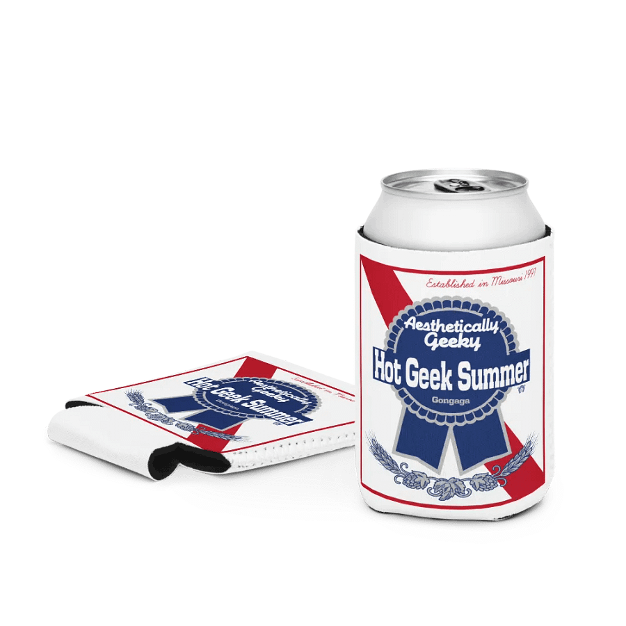 Aesthetically Geeky Hot Geek Summer Pabst Blue Ribbon Parody Drink Koozie product image (4)