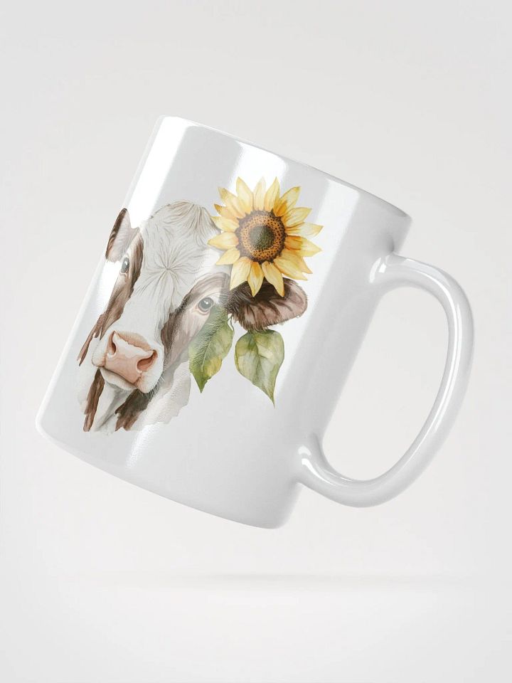 Sunflower Cow White Glossy Mug product image (6)