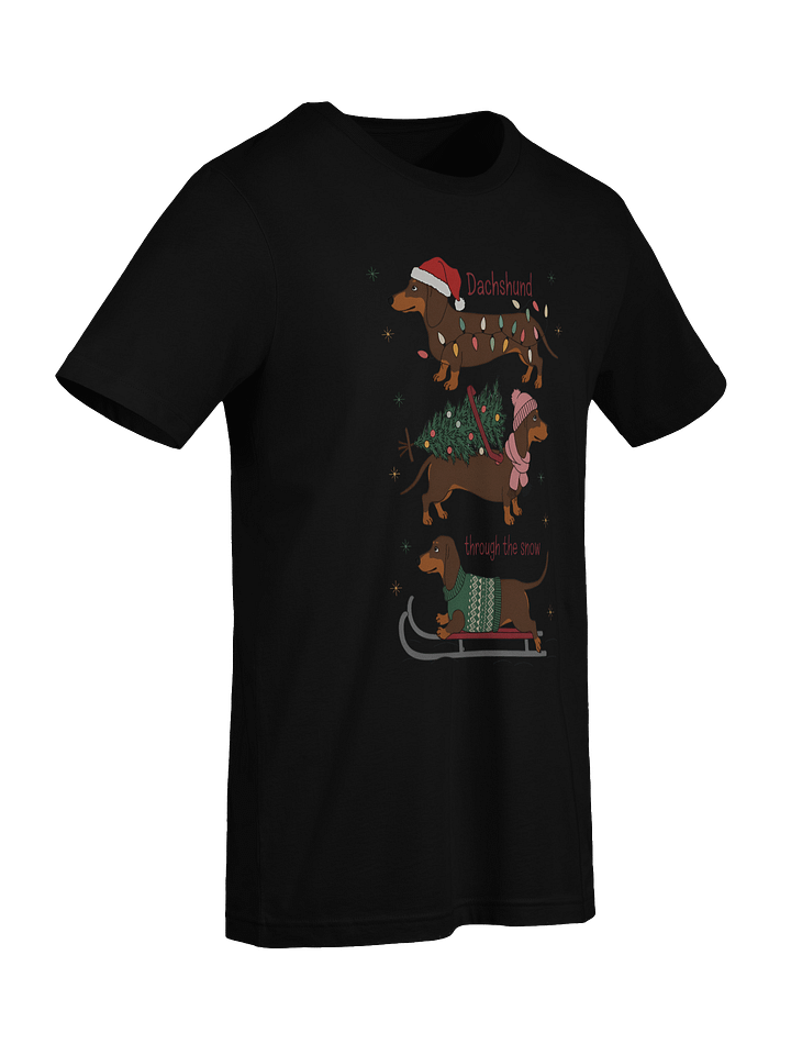 Dachshund Through the Snow Christmas T-Shirt – Holiday Dog Lover Tee product image (2)