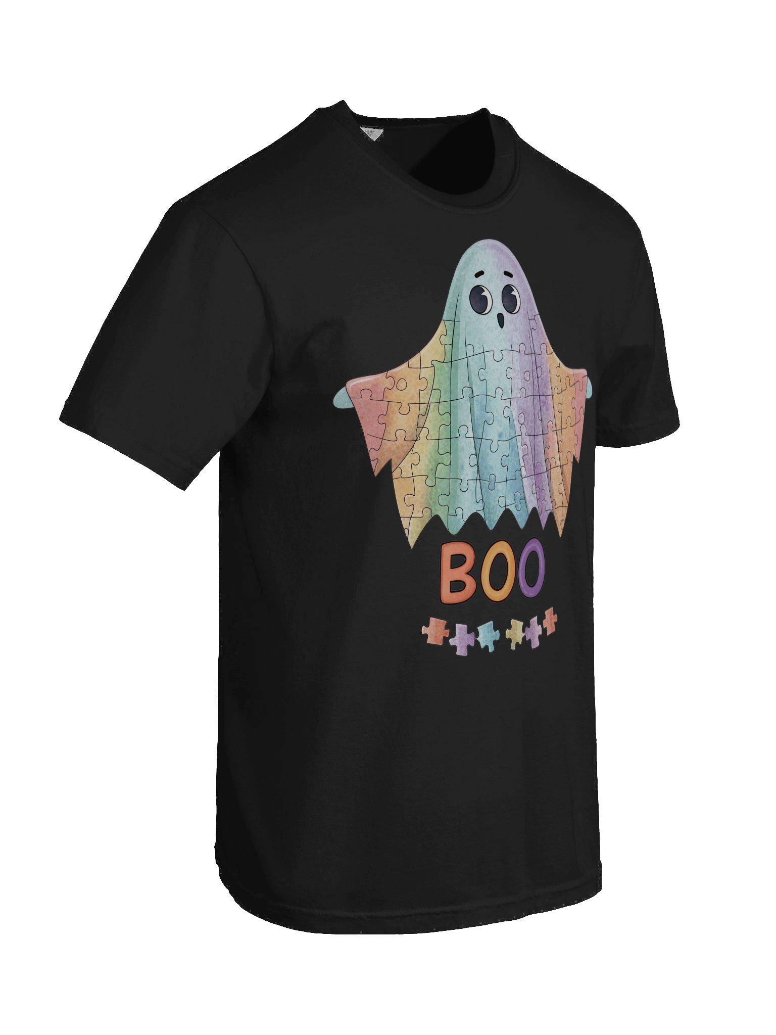 Rainbow Puzzle Boo Ghost T-Shirt product image (6)
