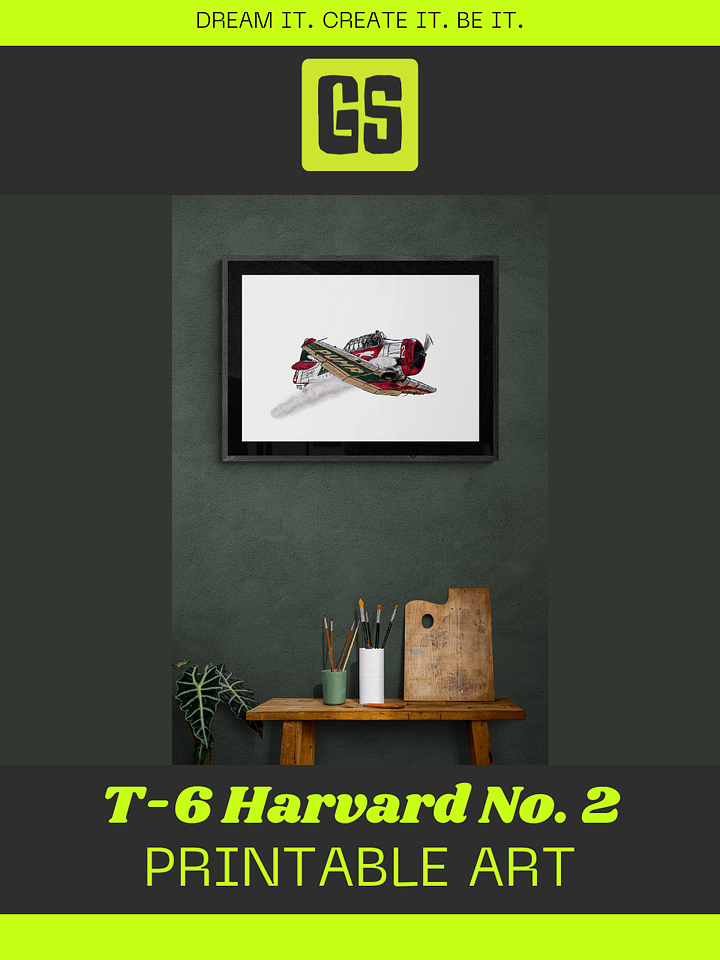 Smoking Aerobatic T-6 Harvard No 2 Digital Printable Aviation Wall Art Perfect Gift for Pilots & Enthusiasts White Background product image (1)