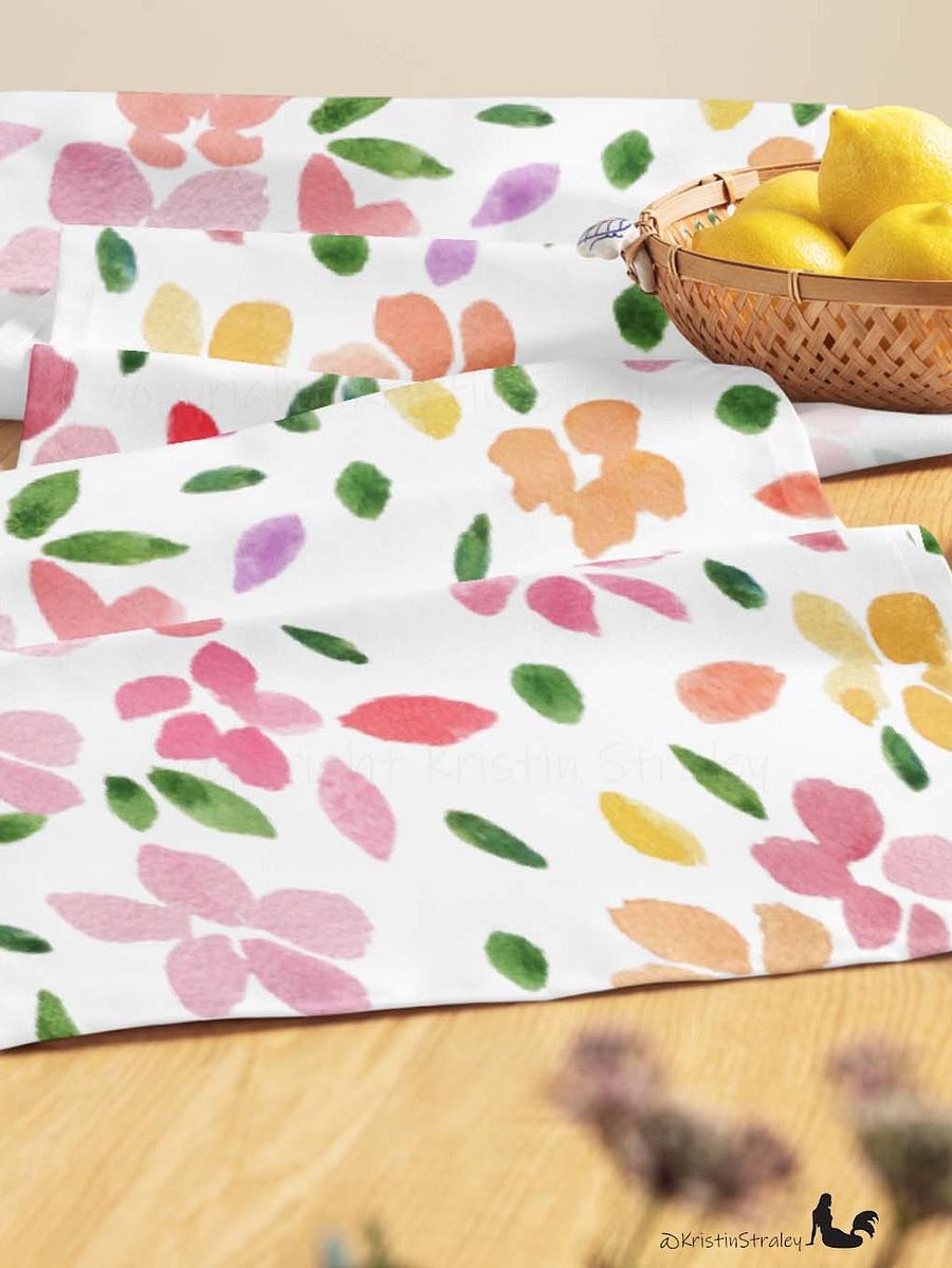 Spring Flowers on White Table Runner product image (6)