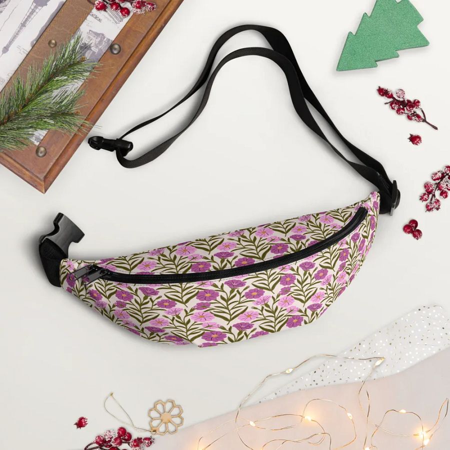 Corncockle Bouquet - Pink and Forest Green - Fanny Pack product image (5)