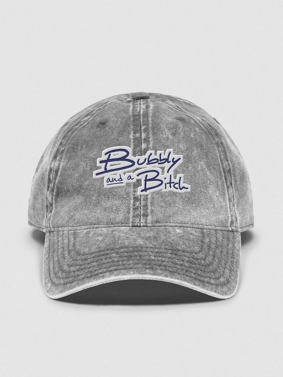 Bubbly and a B*tch embroidered vintage wash dad hat (navy bubble design) product image (1)