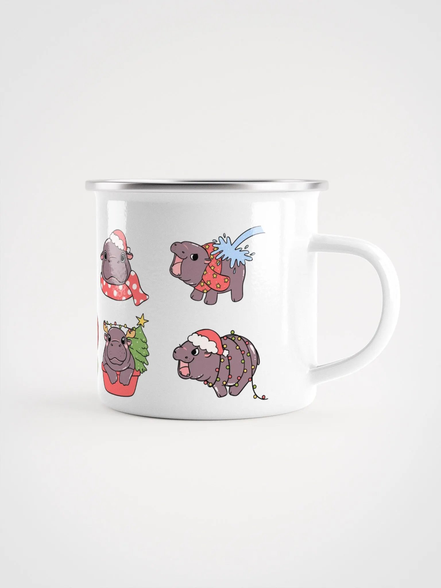 MOODENG'S CHRISTMAS 2 ENAMEL MUG product image (1)