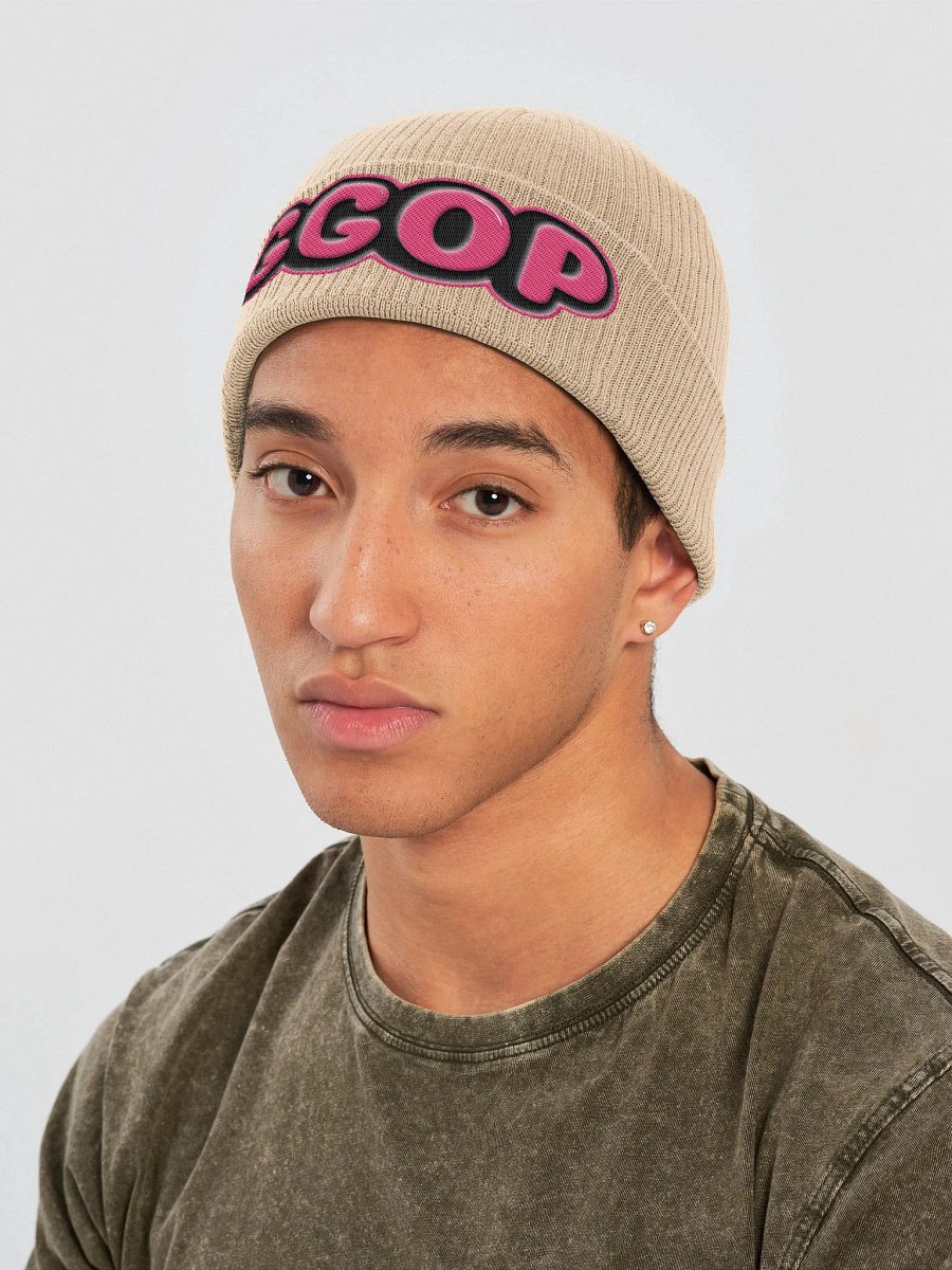 Pink Embroidered GGOP Beanie product image (9)