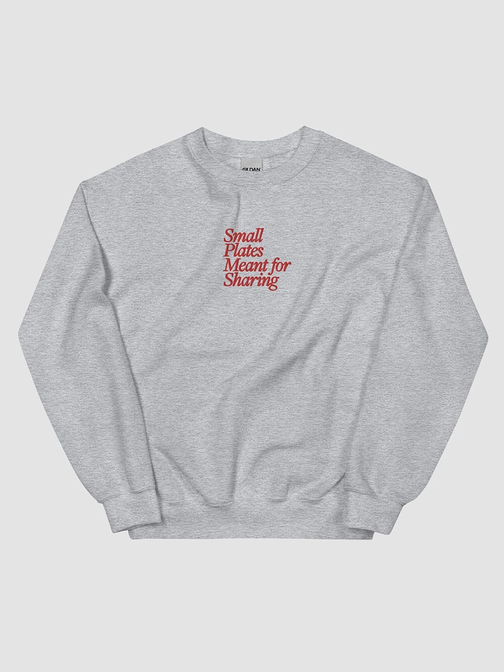 Small Plates Embroidered Crewneck (Grey) product image (1)