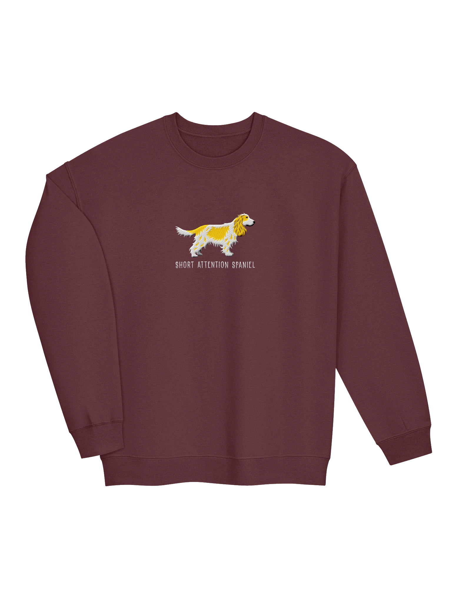 Short Attention Spaniel Sweatshirt (Embroidered) of an English Cocker Spaniel(Lemon & White, Full Tail) product image (7)