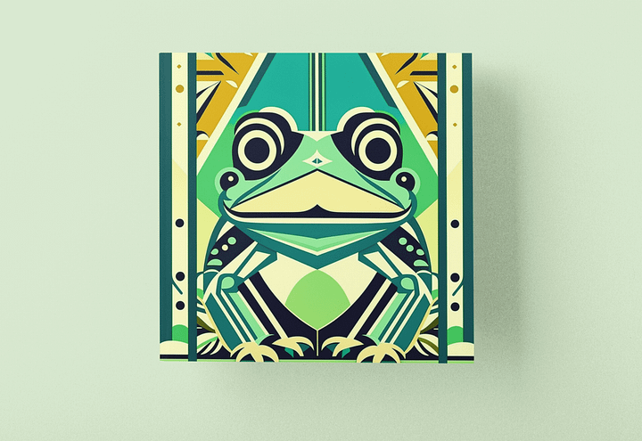 Art Deco Smiling Frog Poster in Five Sizes product image (1)