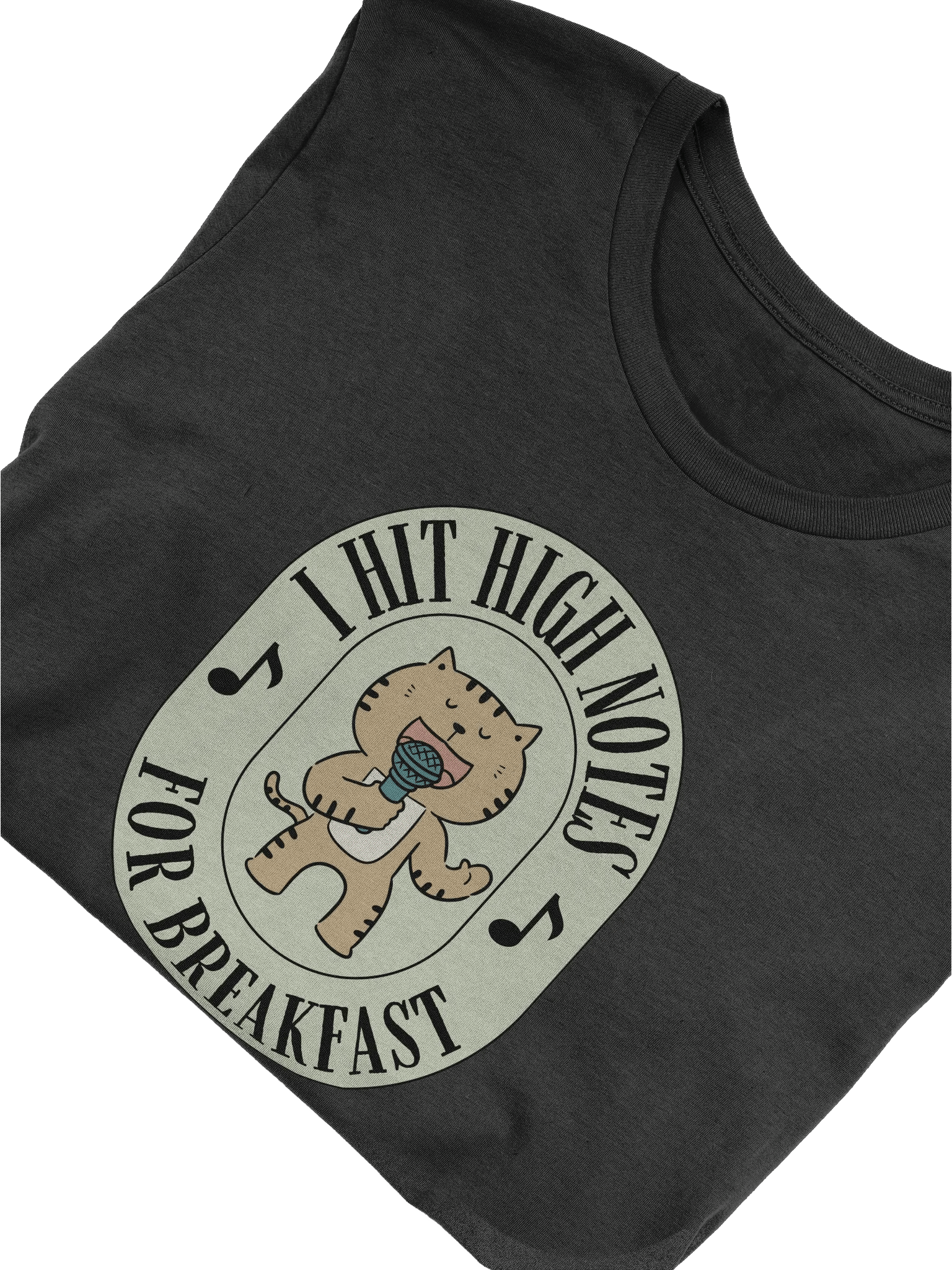 I Hit High Notes For Breakfast - Funny T-Shirt For Singers - Singing Cat product image (6)