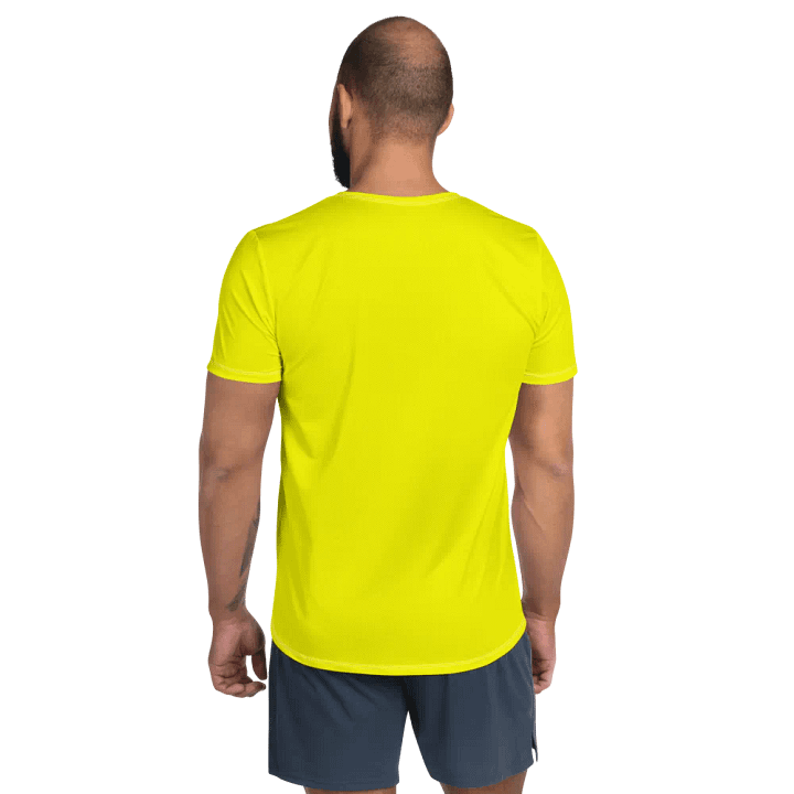 Plain Color Yellow Athletic T-Shirt product image (2)