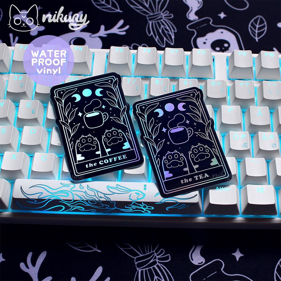 Holographic The Coffee Cat Tarot Sticker product image (2)