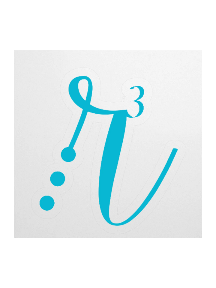 R³ - Turquoise Monogram Kiss Cut Stickers product image (1)