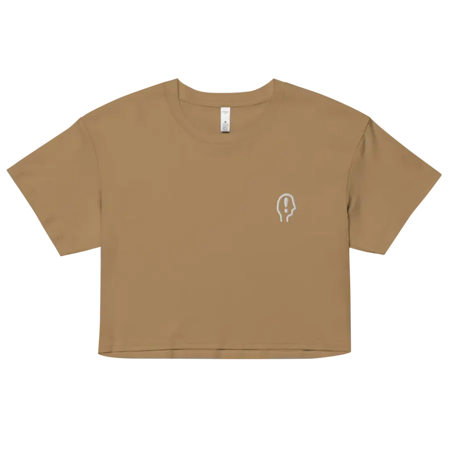 EXCLAIMING MENTALLY (L.C. white) embroidered cotton crop top product image (13)