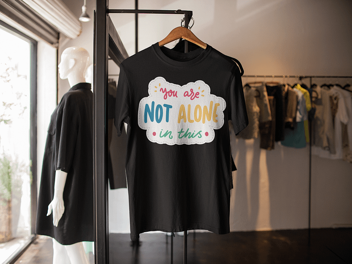 You Are Not Alone Black Unisex T-Shirt product image (2)