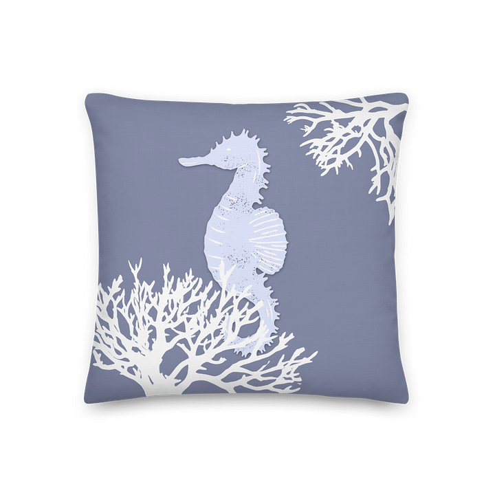 BLUE SEAHORSE PILLOW - LINEN TOUCH - Seepferdchen Kissen in Blau product image (2)