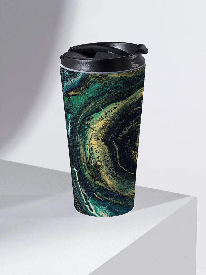 Midnight Halo - Abstract Acrylic Ring Pour, Stainless Steel Travel Mug product image (2)