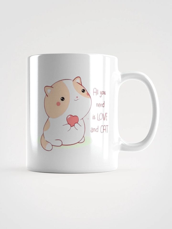 White Glossy Mug Cute Kitten product image (1)