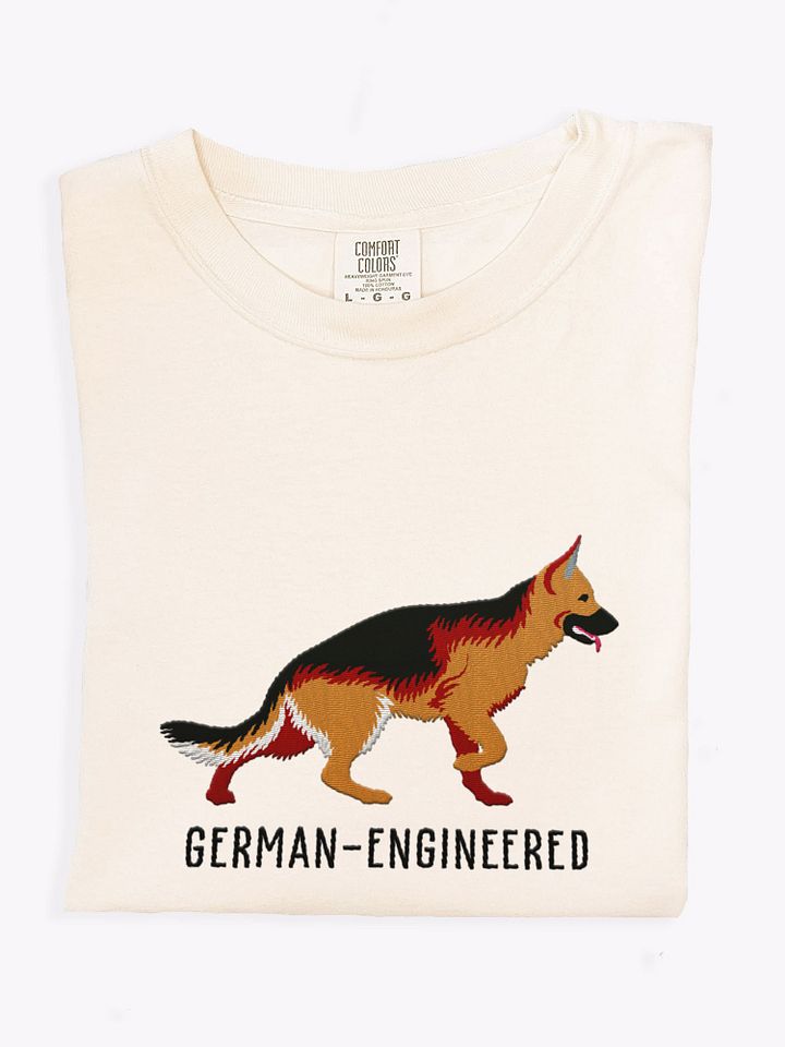 German-Engineered T-Shirt(Embroidered) of a German Shepherd product image (1)