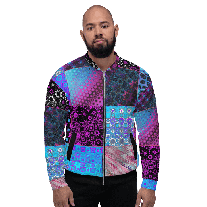Patchwork Celebration Unisex Bomber Jacket product image (2)