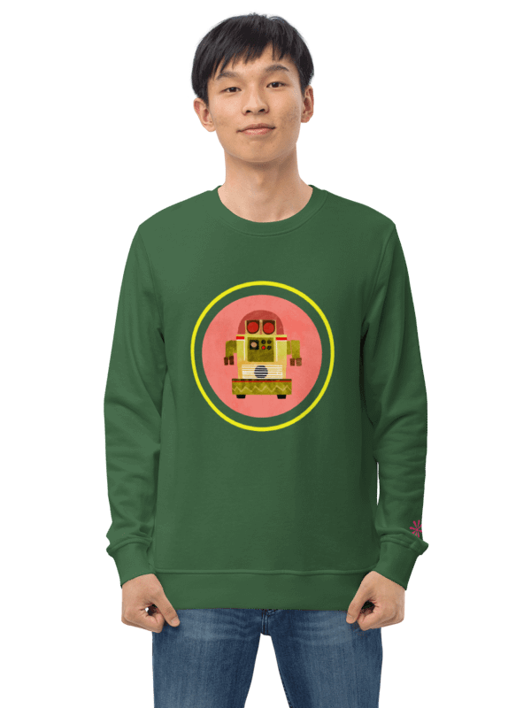 Roller-Egg the Robot - Organic Sweatshirt in Pink and Lime product image (2)