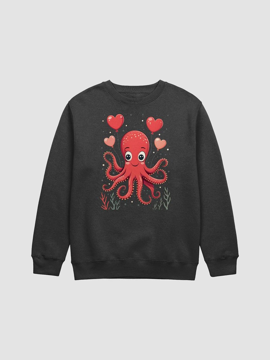 Octopus With Hearts Balloons Crewneck Sweatshirt product image (5)