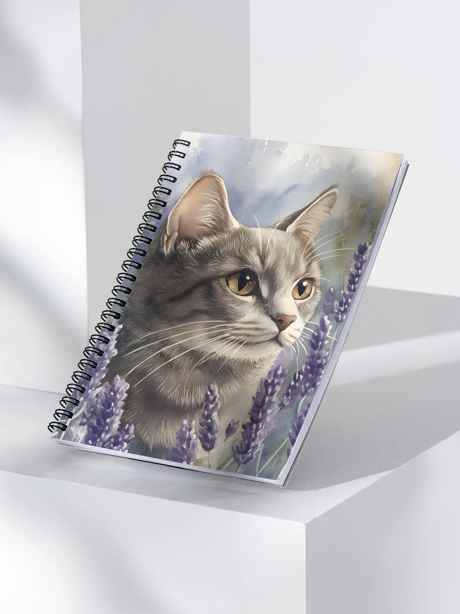 Serene Lavender Cat Spiral Notebook product image (3)