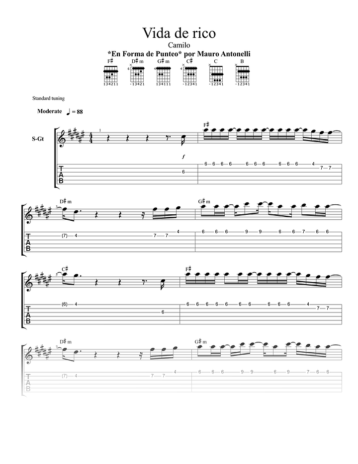 Vida de rico - Partitura + Tabs + Acordes + Pista product image (1)