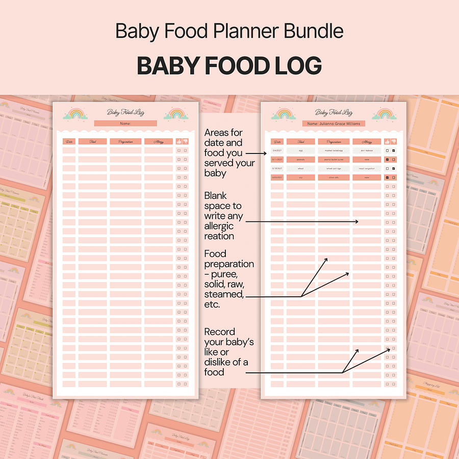 Baby Food Planner Bundle Google Sheets product image (4)